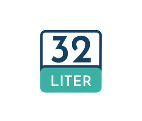 32 liters icon vector illustration