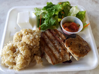 Grilled Ahi on styrofoam plate