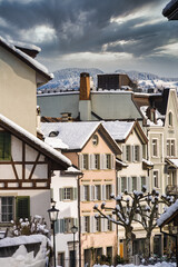 Winter sceneries of the charming old city of Rapperswil, Rapperswil-Jona, St. Gallen, Switzerland