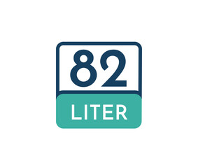 82 liters icon vector illustration