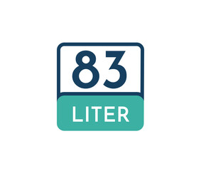 83 liters icon vector illustration