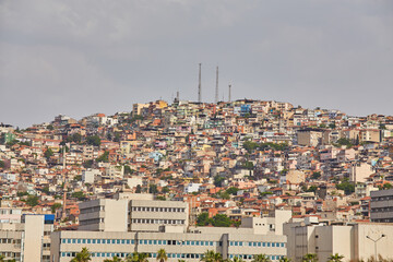 Fototapeta premium Izmir City panoramic view from building in city.