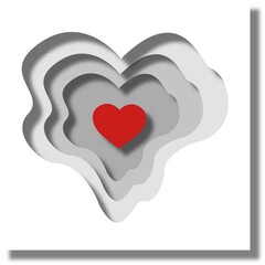 Creative conceptual holiday valentines day vector illustration. Hearts backgrounds imitation paper.