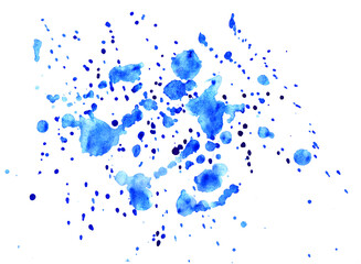 Watercolor splashes in blue.