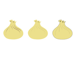 Khinkali, Georgian dumpling, illustration, icon 