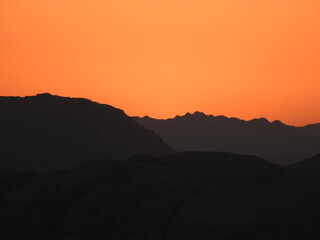 Zachód słońca pustynia Wadi Rum © agata