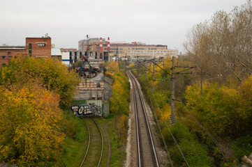 Fototapeta premium railway in the city