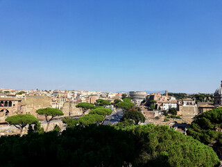 Fototapeta na wymiar Views of the coliseum and the city of Rome