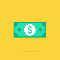 Dollar icon. Vector flat icon