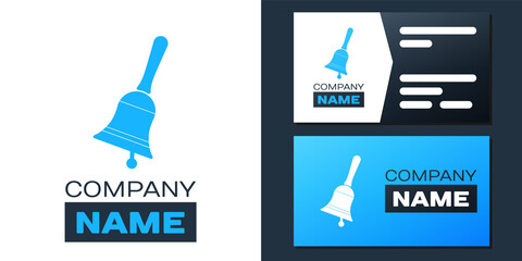 Logotype Ringing bell icon isolated on white background. Alarm symbol, service bell, handbell sign, notification symbol. Logo design template element. Vector.