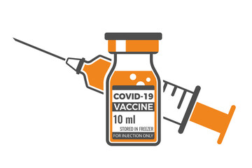 Covid-19 coronavirus vaccine and syringe