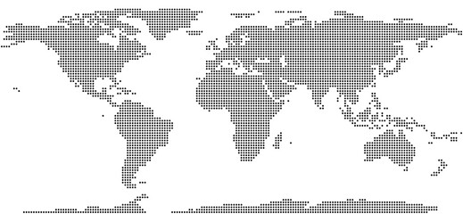 World map made of dots