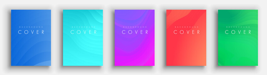 Fototapeta premium Abstract cover set. background or pattern with smooth waves. vector design.