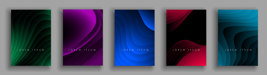 Abstract cover set. background or pattern with smooth waves. vector design.