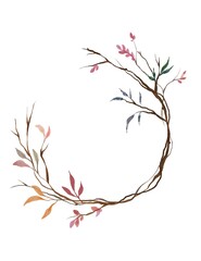 Wreath of colorful leaves hand drawn