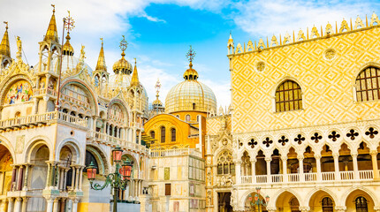 Doge's Palace and Basilica di San Marco panoramic vew, Venice, Italy