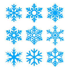 Snowflake icon, Christmas vector decoration