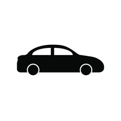Fototapeta premium black car icon on white background, vector illustration