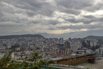 View on Quito during cloudy day