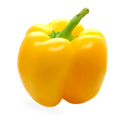 Yellow bell pepper isolated on white background
