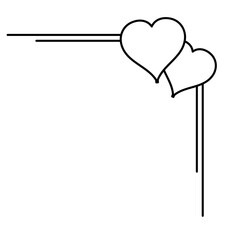 corner with hearts for valentine's day, holiday of love, frame for decorating postcards, advertisements