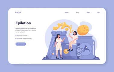 Depilation and epilation web banner or landing page. Hair removal