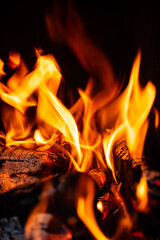 Fire Pit at night showing glowing embers