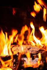 Fire Pit at night showing glowing embers