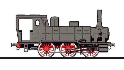 steam engine old antique steam train locomotive vector illustration © Marco
