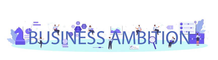Business ambition typographic header. Employee evaluation, testing form