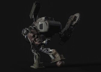 Robot with skull