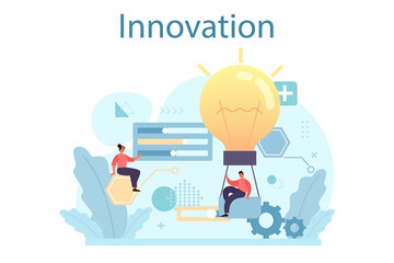 Innovation concept. Idea of creative business solution. Modern production