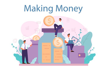Making money concept. Idea of business development and investment.