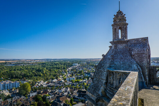  View on the medieval city of Bourges from the roof of the cathedral of Bourges (Berry, France), a gothic wonder listed as a UNESCO world heritage site