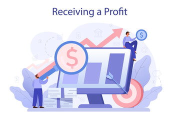 Receiving profit concept. Idea of business success and financial