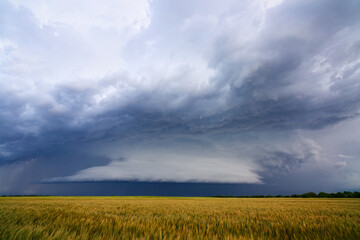 Storm clouds over a field in Oklahoma