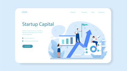 Startup web banner or landing page. New business launching.