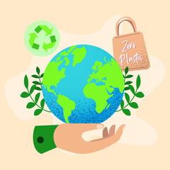 Eco, plastic, illustration, ecology, eco life