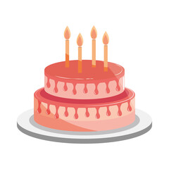 birthday cake with wax candles