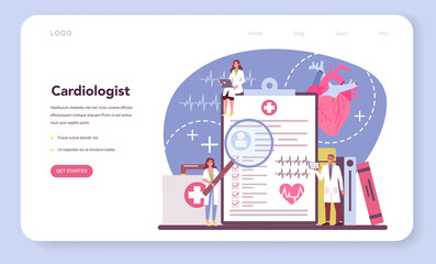 Cardiologist web banner or landing page. Idea of heart care