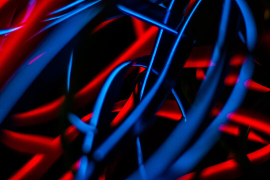 abstract colored lines of led wires