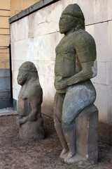 Scythian kurgan anthropomorphic stone sculptures of XI-XIII centuries in Dnipro, Eastern Ukraine