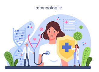 Professional immunologist. Idea of healthcare, virus prevention
