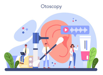 Otorhinolaryngologist concept. Idea of ENT doctor treating