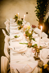 wedding reception table setting