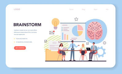 Brainstorm web banner or landing page. New idea generation