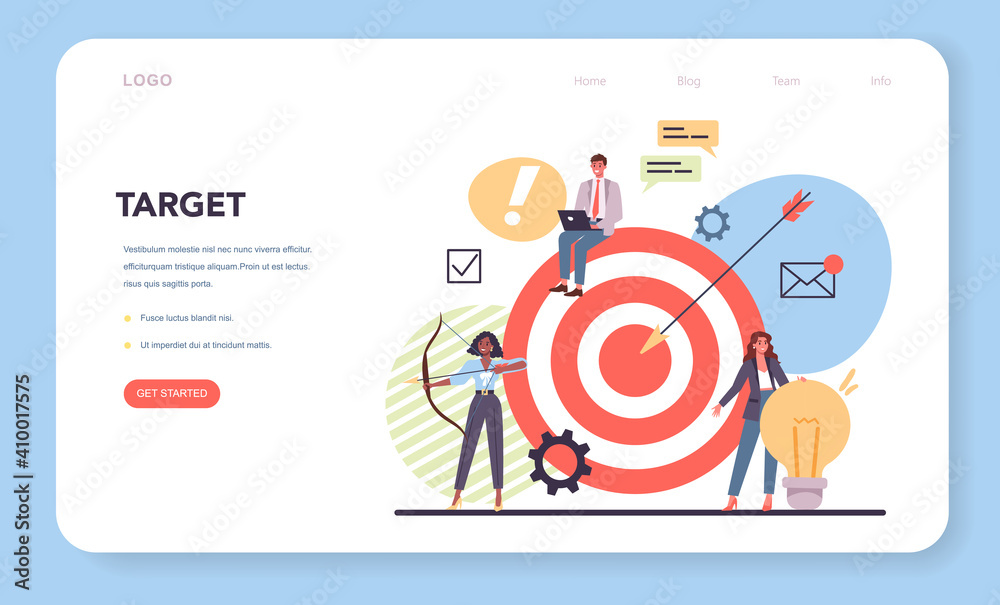 Poster website creation web banner or landing page. process of website development