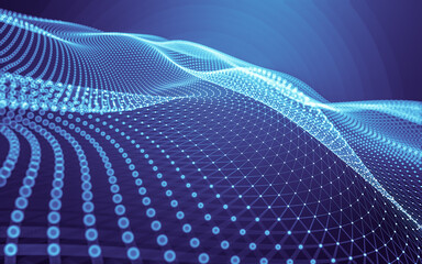 Abstract background. Molecules technology with polygonal shapes, connecting dots and lines....