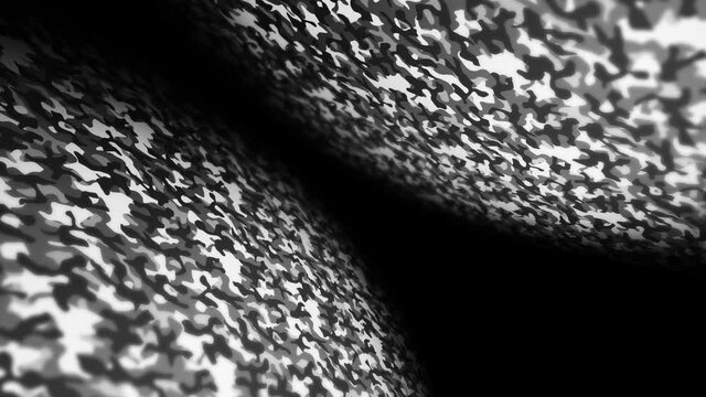 White camouflage pattern background. Military uniform concept. Abstract line and wave texture. Loop animation.
