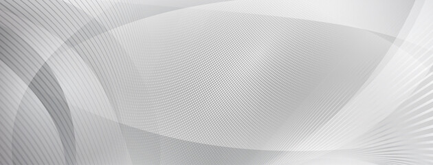 Abstract background made of curves and halftone dots in gray colors
